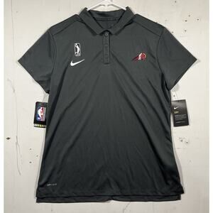 Nike NBA Dri Fit Polo Womens Large Gray Basketball Logo Shirt